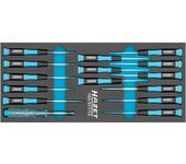 HAZET Juego de Destornilladores Especiales para Electrónica: Perfil de Ranura, Perfil Phillips (PH), Perfil TORX® Interior 0,3x1,5 - 0,5x2,8 PH 00 - PH 1 T5 - T15 Número de Herramientas: 15