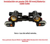 Electric Scooter LED Lamps Headlight USB Rechargeable Zoomable Bike Light for Xiaomi 1S M365 PRO2 Ninebot Skateboard Accessories