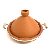 Tajín con asas marroquí especial para cocinar 34cm Ø - Con Soporte para Vitrocerámica e Inducción - 100% Artesanía Marroquí Auténtica - Tagine moruno artesanal