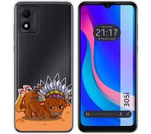 Funda Silicona Transparente para TCL 305i diseño Bufalo Dibujos