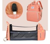 Folding Mommy Bag Lightweight Portable Folding Crib Bed Large-capacity Baby Backpack Female Mommy Outting Bag Mummy Bag