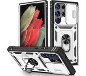 Shockproof Hybrid Dual Layer Magnetic Ring Kickstand Case for Samsung Galaxy S24 S23 S22 S21 S20 FE Ultra Plus 5G Lens Protetion