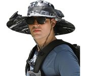 Sombrero con ventilador solar, ala ancha, para pesca al aire libre, con ventilador solar y carga USB, con ventilador incorporado