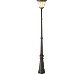 Outsunny Farola Solar Exterior Luz Solar Exterior Jardín con Panel Solar Luces LED Encendido y Apagado Automático Sensor de Movimiento Impermeable IP44 para Terraza Patio Entrada 26x24x220 cm Negro