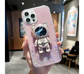 Quicksand Astronaut Stand Phone Case For iPhone15 14 13 12 11ProMax Clear Starry Sky Case