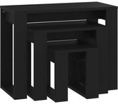 vidaXL Mesas apilables 3 piezas madera contrachapada Blanco, Negro, Roble Sonoma Mesa de sofá Mesa de Entrada para Salón Consola de Entrada Mueble Recibidor Mesita Mesa auxiliar Salon