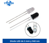 20pcs/set 3mm 5mm 940nm LED Infrared Emitter and IR Receiver Diode F3 F5 LEDs Diodes, for Arduino