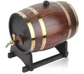 3L Retro Style Oak Wood Red Wine Brandy Whisky Barrel Keg Bucket Container with Faucet
