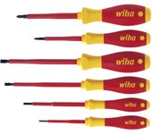 Wiha Juego de destornilladores SoftFinish® electric ranurados, Pozidriv, de 6 unid (25477)