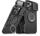 for iPhone 16 Pro Max Slide Camera Protection Magnetic Stand Phone Case for iPhone 15 14 13 Pro 11 Defender Cover