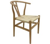 Silla WISH, apilable, madera de haya, natural, fibra trenzada