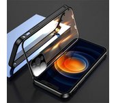 360°Full Protected Metal Magnetic Double-Sided Glass Snap Lock Phone Case For iPhone 16 Pro Max 14 13 12 15 Pro Max Bumper Cover