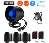 KERUI 120db Siren Alarm Tuya Smart WiFi Loudly Speaker Alarm System with Door Window Sensor Burglar for Home Security