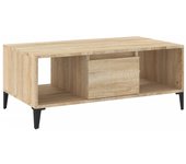 vidaXL Mesa de centro madera contrachapada 90x50x36,5 cm Blanco, Negro, Blanco brillante Mesita de Salón o Comedor o Auxiliar Mesa de Café Meuble Salón