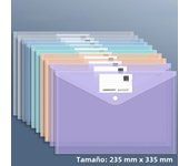 10 PCS Plastic Folders for Document, A4 Size Plastic Envelopes with Snap Closure, Clear File Folders Bags for School Office