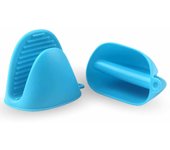 CHEFZOCO Manoplas Guantes Silicona para Horno, Guantes térmicos de Silicona, Mini Manoplas Horno, Manoplas para Airfryer, Manoplas para Barbacoa, Utensilios de Cocina, Silicona, 2 Unidades (Azul)