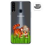 Tumundosmartphone Funda Gel Transparente para Samsung Galaxy A20s diseño Tigre Dibujos