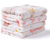 Pantalones para eructar de muselina para bebés, Pantalones para eructar de Algodón Super abrbe Entes y suaves, toallas de baño para bebés y niños, Gran GIFT para recien nacidos, paquete de 4, Unicornio y Estrella