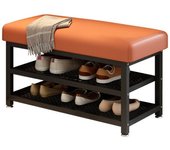 Banco Zapatero, Zapatero con Cojín De Asiento, para Sala De Estar, Entrada, Sala De Estar, Banco Zapatero Soporta hasta 100kg, Zapatero De 2 Niveles, Cueros Banco para 6 Pares De Zapatos
