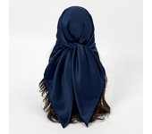 Plain Silk 90 Square Scarf Satin Headband For Muslim Woman Hijabs Wraps Fashion Hair Scarf Casual Islam Turban Female Bandbana