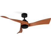 Create - Ventilador de Techo WINDLIGHT CURVE DC - 40W - Ø132 Cm - Negro y Madera Oscura