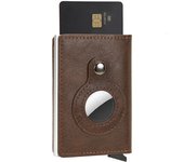For Airtag Wallet Leather Case Apple AirTags GPS Tracker Men's Air Tag Wallet with Money Clip RFID Blocking Credit Card Holder