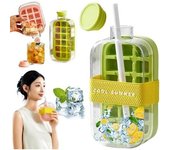 Cubitera, My Crush Cup Ice, Cubitera, Cubitera para agua, Cubitera fresca de verano, Cubitera 2 en 1 sin contacto, con pajita y correa (800 ml, rosa)