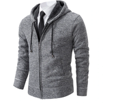 2024 New Autumn and Winter Jersey Men's Casual Sports Coat Solid Color Stand Collar Wweater Grab Fleece Warm Zipper Cardigan