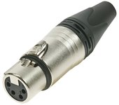 Neutrik - conector xlr de cable, 4 polos hembra, contactos plateados, caja niquelada