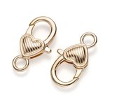 5/10pcs/lot 27x14mm Gold Silver Plated Rhodium Heart Shaped Lobster Clasp Hooks for Necklace&Bracelet Chain DIY Jewelry Making
