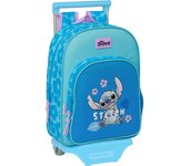 Safta - Mochila 705 Stitch Hawaii con Carro Incluido Diseño Exclusivo - Mochila + Carro 705 Stitch Hawaii Diseño Ergonómico