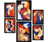 Nacnic Set De 6 Dominio Fascinante Posters Abstracto Femenino