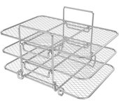 Air Fryer Three Stackable Dehydrator Racks 304 Stainless Steel Air Fryer Basket Tray Accessories with Most Air Fryer
