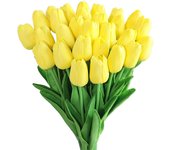 29cm Yellow Tulip Simulation Feel Tulip Flower Home Decoration Ornaments Wedding Photography Props Fake Flowers  3/5/10pcs