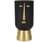 Jarrón Decorativo Cara 23, Poliresina, Negro, 21x21x45 cm