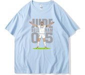Bellingham Celebrates Action LOGO Short Sleeve T-shirt for Real Madrid Fans Commemorating The Summer Crewneck England Team