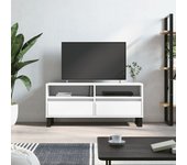 vidaXL Mueble para TV madera contrachapada blanco 100x34,5x44,5 cm