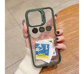 Luxury Transparent case iPhone 11 12 13 14 15 Pro Max Lens protective case Metal ring case shock-proof transparent back cover