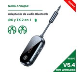 2 In 1 Bluetooth 5.4 Transmitter Receiver Stereo 3.5mm AUX Airplane Audio Wireless Adapter Mic for TV PC Headphone Car Aircraft