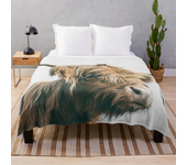 Fleece Throw Blanket Yak Highland Cow Home Decor,Cattle Portrait Art Super Soft Warm Plush Bed TV Blankets for Couch/Sofa/Travel