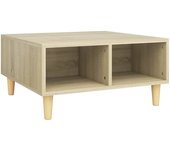 vidaXL Mesa de centro madera contrachapada 60x60x30 cm Gris, Roble Sonoma, Gris hormigón Mesita de Salón o Comedor o Auxiliar Mesa de Café Meuble Salón