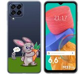 Funda Silicona Transparente para Samsung Galaxy M33 5G diseño Conejo Dibujos