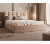 Vente-unique - Canapé abatible 160 x 200 cm - Terciopelo - Beige + Colchón - MIRDAL de Pascal Morabito