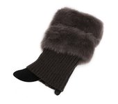 1 Pair Women Winter Autumn Leg Warmers Lady Crochet Knit Fur Trim Leg Boat Socks Thick Women Cuffs Toppers Boot Socks New