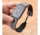 Magnetic Silicone+Leather Strap For Xiaomi Mi Band 9 Pro Watchband Bracelet Correa Mi Band 8 Pro/Redmi Watch 4 Wristband Belt