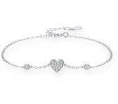 Mayo de 2025 Nuevo Diseño de Plata esterlina 925 de moda del corazón y la estrella y la Luna deslumbramiento CZ pulsera de Cadena Para La Boda DE LA Mujer Joyería FINA