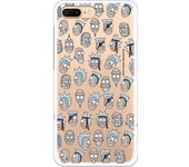 Funda original compatible con iPhone 7 Plus con un diseño de Rick y Morty Faces con un diseño de TPU TRANSPARENTE