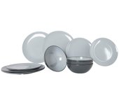 Gimex - Vivid Line - Vajilla - Gris - 12 Piezas