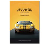 Le Mans GT40 Racing Car Canvas Art Poster | 80s Retro Wall Decor for Living Room - 24 Hour Race Print
