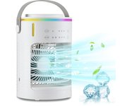 Aire acondicionado portátil, miniventilador de refrigeración, humidificador de agua helada con USB de 700ml, viento fuerte para dormitorio y hogar